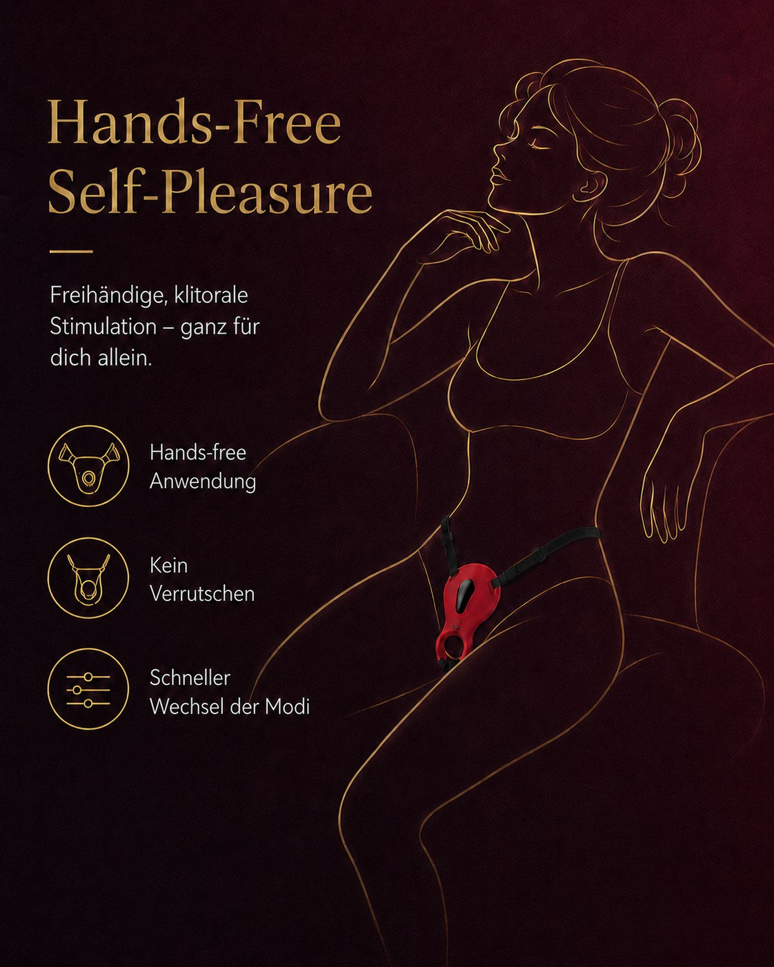 ROSEPLAY Hands-Free auch allein nutzbar – freihändige klitorale Stimulation