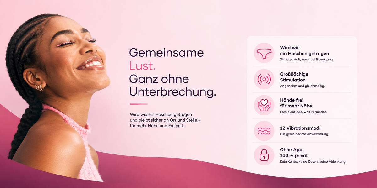 Gemeinsame Lust ganz ohne Unterbrechung – ROSEPLAY wird wie ein Höschen getragen, 12 Vibrationsmodi, ohne App