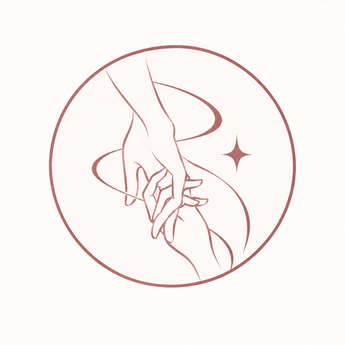 Illustration ineinander verschränkter Hände – Ästhetik trifft Intimität